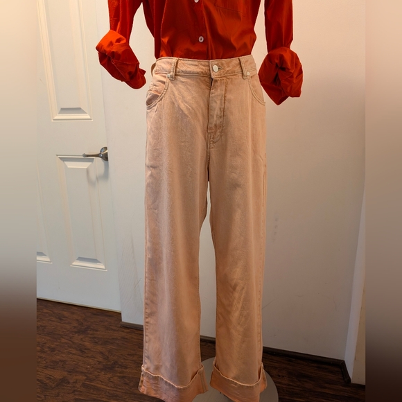 Pilcro Anthropologie Cuffed Oversized High-Rise Wide-Leg Jeans - Size 31P - Picture 17 of 17